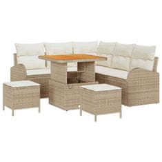 Vidaxl Vrtna sedežna garnitura 8 pcs Bež, Kremasta 80 x 80 x 71 cm