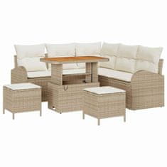 Vidaxl Vrtna sedežna garnitura 8 pcs Bež, Kremasta 90 x 55 x 71 cm
