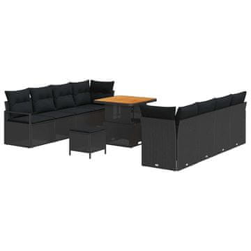 Vidaxl Vrtna sedežna garnitura z blazino Črna 80 x 80 x 71 cm