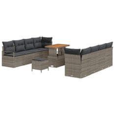 Vidaxl Vrtna sedežna garnitura z blazino Siva 90 x 55 x 71 cm