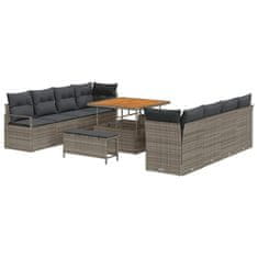 Vidaxl Vrtna sedežna garnitura z blazino Siva 100 x 100 x 71 cm