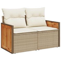 Vidaxl Vrtna sedežna garnitura 10 pcs bež in krem 110 x 55 x 71 cm