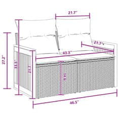 Vidaxl Vrtna sedežna garnitura z blazino 13 pcs Črna 80 x 80 x 71 cm