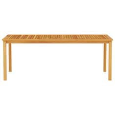 Vidaxl Vrtni jedilni set 7 pcs Naravni 200 x 100 x 74 cm