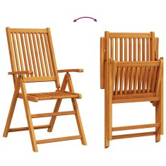Vidaxl Zunanja jedilna garnitura 5 pcs Naravno les Velik