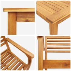 Vidaxl Vrtni jedilni set 7 pcs Naravni 180 x 90 x 75 cm