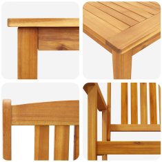 Vidaxl Zunanja jedilna garnitura 3 pcs Rjava 110 x 110 x 75 cm