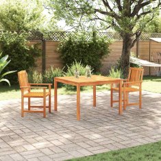 Vidaxl Zunanja jedilna garnitura 3 pcs Rjava 110 x 110 x 75 cm