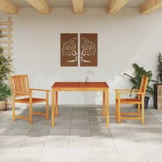 Vidaxl Zunanja jedilna garnitura 3 pcs Rjava 110 x 110 x 75 cm