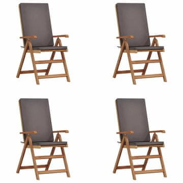 Vidaxl Vrtni Stol 4 szt. Rjava in siva 57 x 71.5 x 104 cm