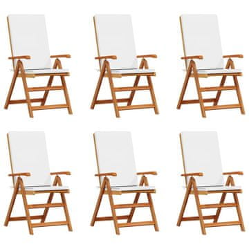 Vidaxl Vrtni Stol 6 szt. Rjava in bela 57 x 71.5 x 104 cm
