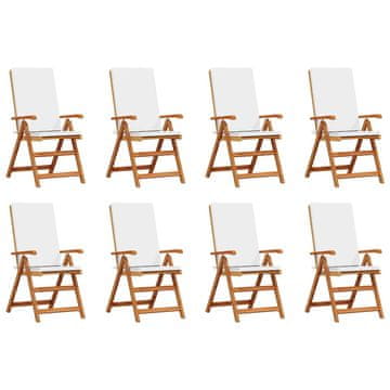 Vidaxl Vrtni Stol 8 szt. Rjava in bela 57 x 71.5 x 104 cm