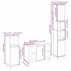 Vidaxl Komplet pohištva za kopalnico 3 pcs Star les 30 x 30 x 180 cm
