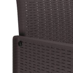 Vidaxl Vrtni Jedilni Set 13 pcs Rjava Velik Ratan & Jeklo