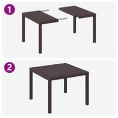 Vidaxl Vrtni jedilni set 5 pcs Rjava Plastika