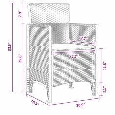 Vidaxl Vrtnarska jedilna garnitura 17 pcs Antracit Za 16 oseb