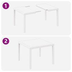 Vidaxl Zunanja jedilna garnitura 5 pcs Bela