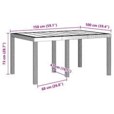 Vidaxl Vrtnna jedilna garnitura 5 pcs Bela 150 x 100 x 73 cm
