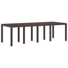 Vidaxl Komplet za jedilnico v vrtu 11 pcs Rjava Polt rattan