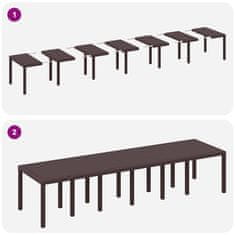 Vidaxl Vrtni Jedilni Set 13 pcs Rjava Velik Ratan & Jeklo