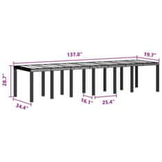 Vidaxl Komplet za jedilnico v vrtu 13 pcs Rjava Polt rattan