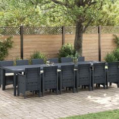 Vidaxl Komplet za jedilnico v vrtu 13 pcs Antracit Polt rattan
