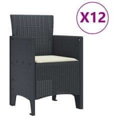 Vidaxl Komplet za jedilnico v vrtu 13 pcs Antracit Polt rattan