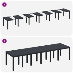 Vidaxl Komplet za jedilnico v vrtu 13 pcs Antracit Polt rattan