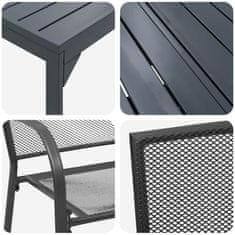 Vidaxl Vrtni jedilni set 7 pcs Ogleno siva Set z 7 kosi