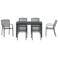 Vidaxl Vrtni jedilni set 7 pcs Ogleno siva Set z 7 kosi