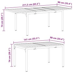 Vidaxl Vrtnarska jedilna miza 9 pcs Rjava Velike