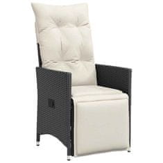 Vidaxl Komplet za jedilnico v vrtu z blazino 5 pcs Črna Poly ratan