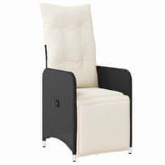 Vidaxl Komplet za jedilnico v vrtu z blazino 5 pcs Črna Poly ratan