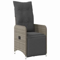 Vidaxl Komplet za jedilnico v vrtu z blazino 7 pcs Siva Poly ratan