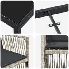 Vidaxl Komplet za jedilnico v vrtu 5 pcs Svetlo siva Poly ratan