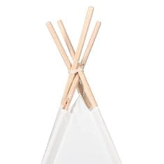 Vidaxl Teepee šotor Bela 120 x 120 x 150 cm Tkanina in plastika