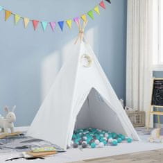 Vidaxl Teepee šotor Bela 120 x 120 x 150 cm Tkanina in plastika