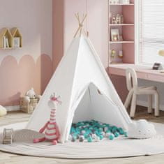 Vidaxl Teepee šotor Bela 120 x 120 x 150 cm Tkanina, plastika