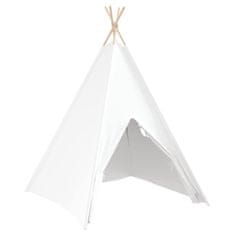 Vidaxl Teepee šotor Bela 120 x 120 x 150 cm Tkanina in plastika