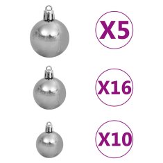 Vidaxl Umetna predhodno osvetljena božična jelka Zelena 180 cm PVC
