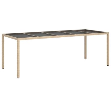 Vidaxl Vrtnja jedilna miza Bež 250 x 100 x 75 cm Poly ratan