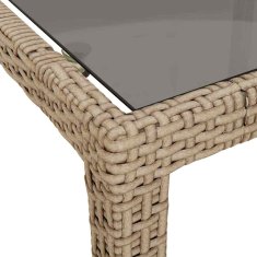 Vidaxl Vrtnja jedilna miza Bež 190 x 90 x 75 cm Poly ratan