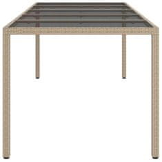 Vidaxl Vrtnja jedilna miza Bež 250 x 100 x 75 cm Poly ratan