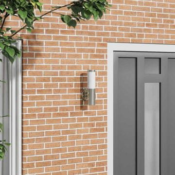 Vidaxl zunanja stenska luč Srebrna Nerjaveče jeklo IP44