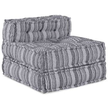 Vidaxl Modularna sedežna enota Siv tisk 70 x 70 x 56 cm Blago