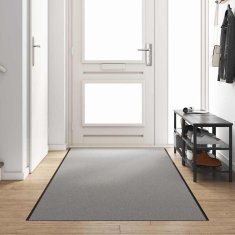 Vidaxl Doormat Siva in črna 120 x 350 cm Polipropilen in vinil
