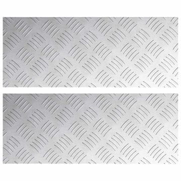 Vidaxl Šahovske Plošče 2 pcs srebrna 50 x 20 cm Aluminij