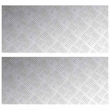 Vidaxl Stopnice Pravokotna 2 pcs srebrna 90 x 40 cm Aluminij