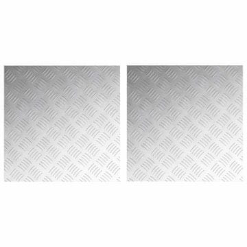 Vidaxl Šahovske Plošče 2 pcs srebrna 50 x 50 cm Aluminij