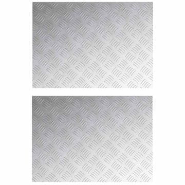Vidaxl Stopnice Pravokotna 2 pcs srebrna 70 x 50 cm Aluminij